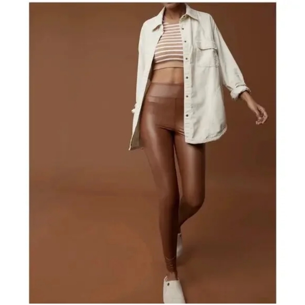 Offline By Aerie Women's Faux Brown Leather Leggings